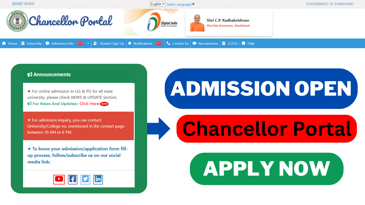 Chancellor Portal: Admission Opened For Ug Courses| Apply Now
